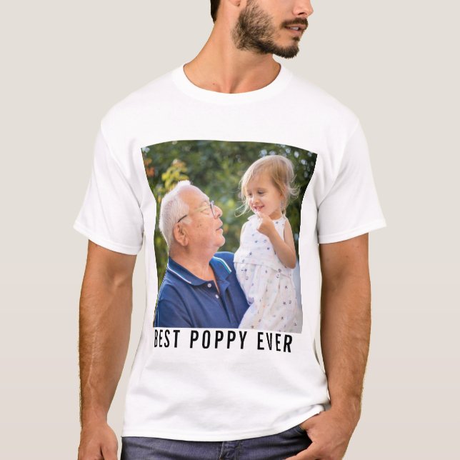 Best Poppy Ever Grandpa And Baby Photo  T-Shirt (Front)