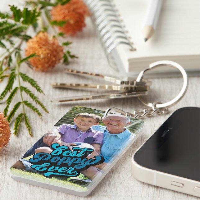 Best Poppy Ever | Grandpa Photo Keychain (Front Right)