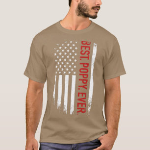 Best poppy ever us american flag vintage for fathe T-Shirt