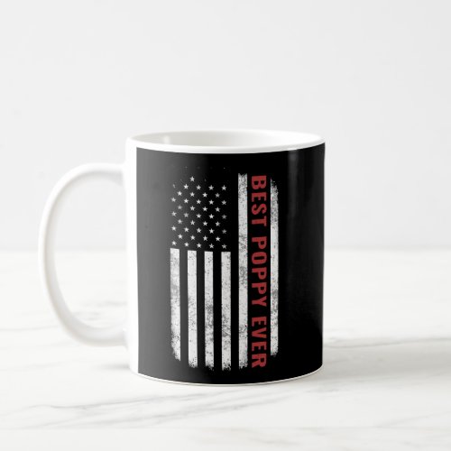 Best Poppy Ever Vintage American Flag Tee FatherS Coffee Mug