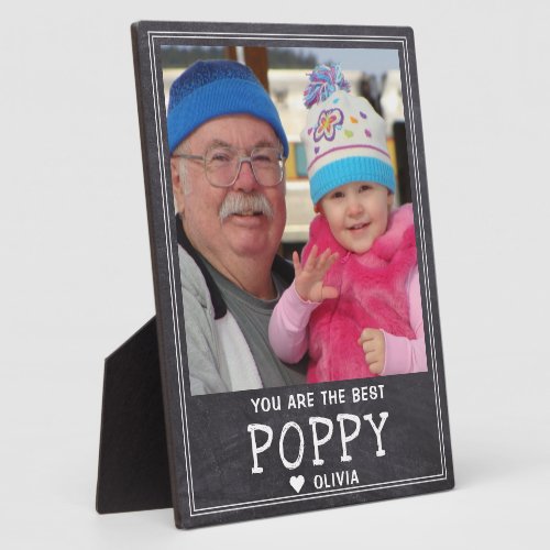 Best Poppy Grandchild Photo Rustic Chalkboard   Plaque