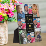 Best Poppy In The World 8 Photo Collage Black Gold Plaque<br><div class="desc">Black and gold photo collage plaque for the best poppy in the world. Personalize with 8 pictures and names of grandkids.</div>