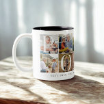 Best Pops Ever, 10 Photo Grid Gift for Grandpa Two-Tone Coffee Mug<br><div class="desc">This is a 10 photo grid collage that spells out the word POPS along with a custom message. Perfect as a gift for grandpa for father's day or his birthday,  or Christmas. Keep your memories alive while drinking your morning coffee. Photos by prostooleh / Freepik.</div>