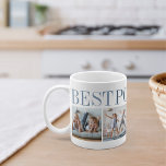 Best Pops Ever 4 Photo Collage Grandpa Coffee Mug<br><div class="desc">Create a sweet keepsake for a beloved grandfather this Father's Day or Grandparents Day with this simple design that features four of your favorite photos. "Best Pops Ever" appears across the top in shades of blue.</div>