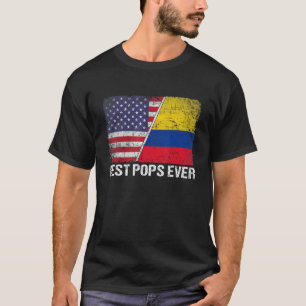 Best Pops Ever  Father's Day Colombia Us Flag T-Shirt