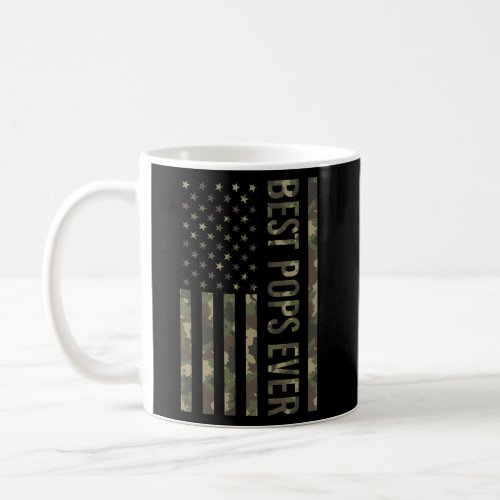 Best Pops Ever For Fathers Day American Flag Camo  Coffee Mug
