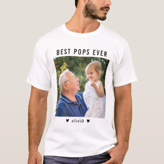 Best Pops Ever Grandfather And Grandkid Photo   T-Shirt