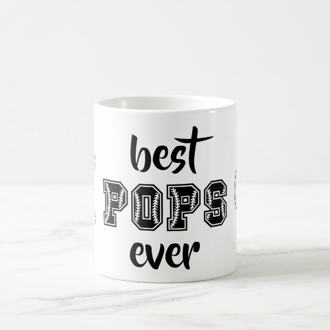Best Pops Ever Personalized Baseball Theme Coffee Mug (Center)