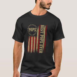 Best Pops Ever Us American Flag Fathers Day Pops G T-Shirt