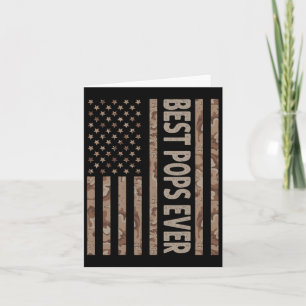 Best Pops Ever Us American Flag Funny Grandpa Fath Card
