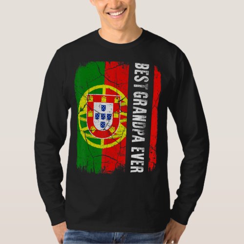 Best Portuguese Grandpa Ever Portugal Flag Father T_Shirt