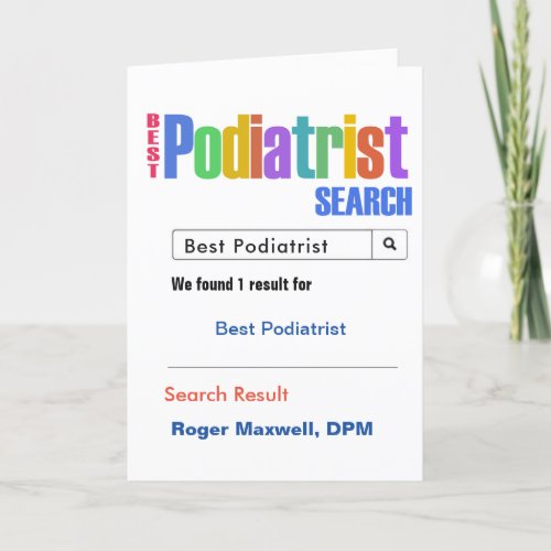 Best Posiatrist Search Thank You Card
