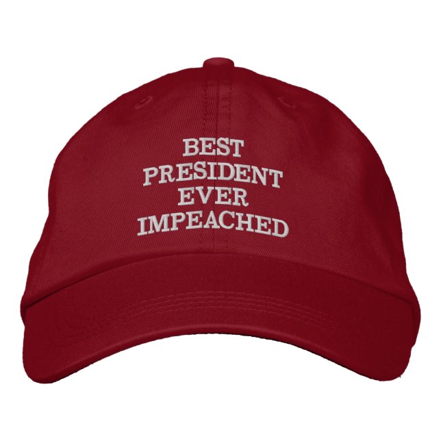 Best President Ever Impeached Embroidered Baseball Cap (Front)