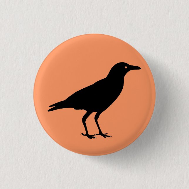 Best Price Black Crow Halloween Pinback Button (Front)