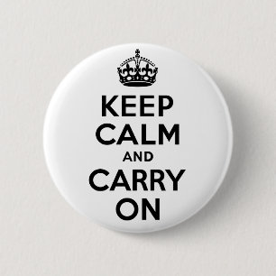 Best Price Keep Calm And Carry On Black Pinback Button