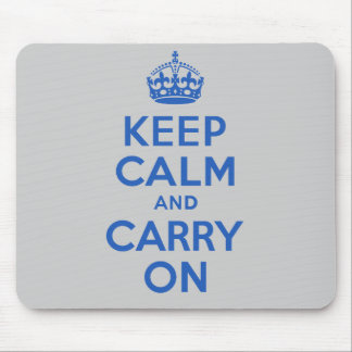 Best Price Keep Calm And Carry On Blue Mouse Pad