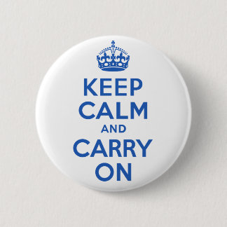 Best Price Keep Calm And Carry On Blue Pinback Button