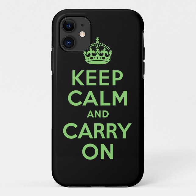 Best Price Keep Calm And Carry On Green and Black Case-Mate iPhone Case (Back)