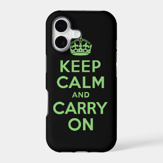 Best Price Keep Calm And Carry On Green and Black iPhone 17 Case