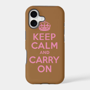 Best Price Keep Calm And Carry On Pink and Brown iPhone 17 Case