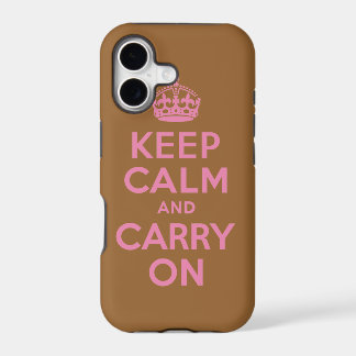 Best Price Keep Calm And Carry On Pink and Brown iPhone 17 Case