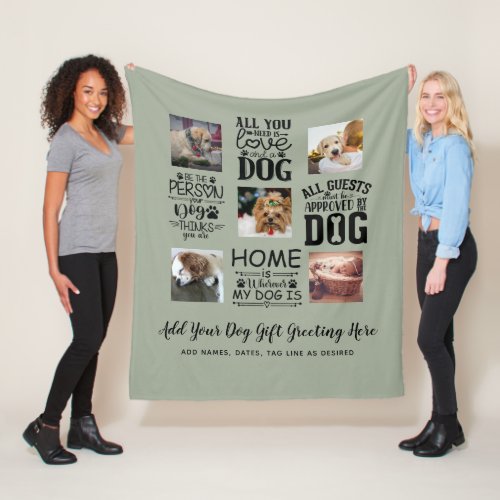 BEST PRICES DOG Owner Quotes PHOTO COLLAGE Gift Fleece Blanket