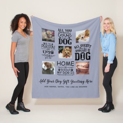 BEST PRICES! DOG Owner Quotes PHOTO COLLAGE Gift Fleece Blanket