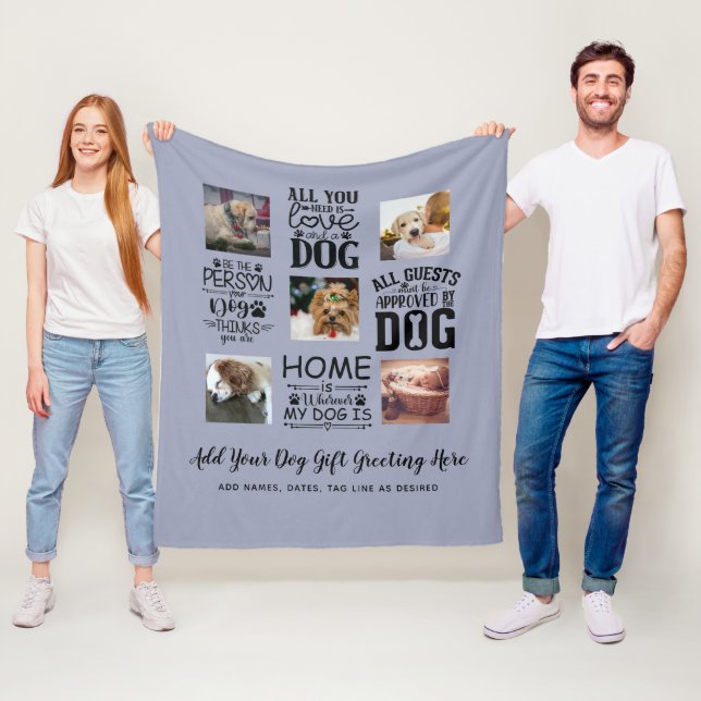 BEST PRICES! DOG Owner Quotes PHOTO COLLAGE Gift Fleece Blanket (In Situ)