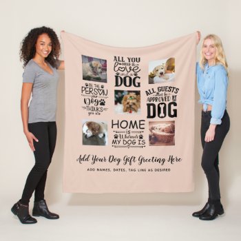 BEST PRICES! DOG Owner Quotes PHOTO COLLAGE Gift Fleece Blanket