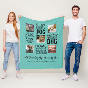BEST PRICES! DOG Owner Quotes PHOTO COLLAGE Gift Fleece Blanket