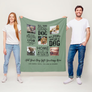 BEST PRICES! DOG Owner Quotes PHOTO COLLAGE Gift Fleece Blanket