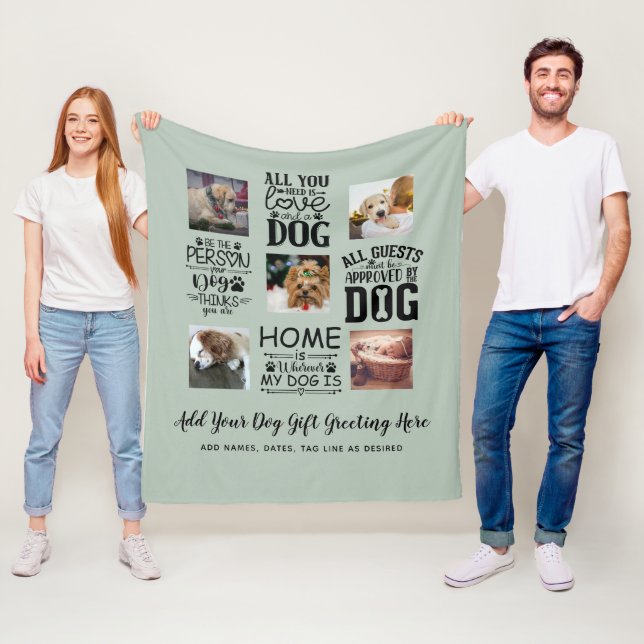 BEST PRICES! DOG Owner Quotes PHOTO COLLAGE Gift Fleece Blanket (In Situ)