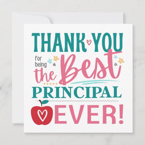 Best Principal Ever Thank You Principal Gift Card