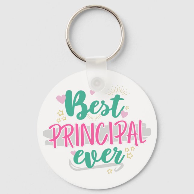 Best Principal Ever, Thank You Principal Gift Keychain (Front)