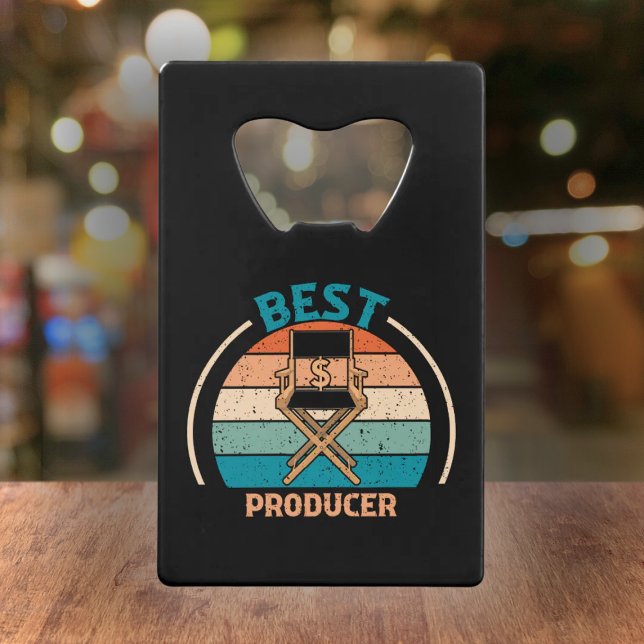 Best Producer Retro - Filmmaker Gift Credit Card Bottle Opener (Creator Uploaded)