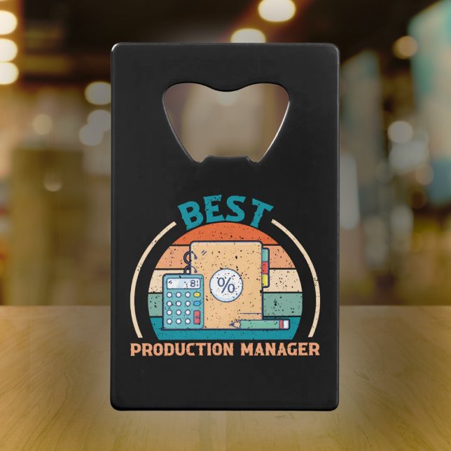 Best Production Manager Retro - Film Crew Gift Credit Card Bottle Opener (Creator Uploaded)