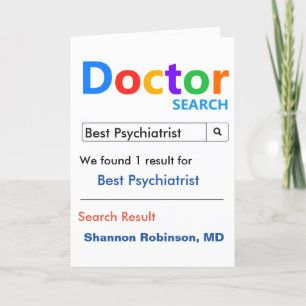 Best Psychiatrist Search Letterpress Thank You Card