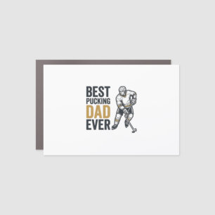 Best Pucking Dad Ever Hockey Dad Shirt Design_1 Car Magnet