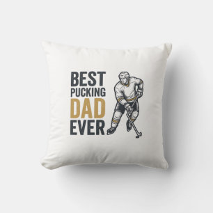 Best Pucking Dad Ever Hockey Dad Shirt Design_1 Throw Pillow