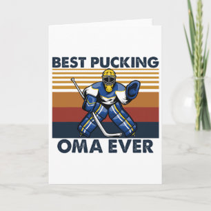 Best Pucking Oma Ever Funny Hockey Grandma Saying  Card