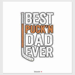 Best Puck'n Dad Ever Hockey Father Vector Design_1 Sticker