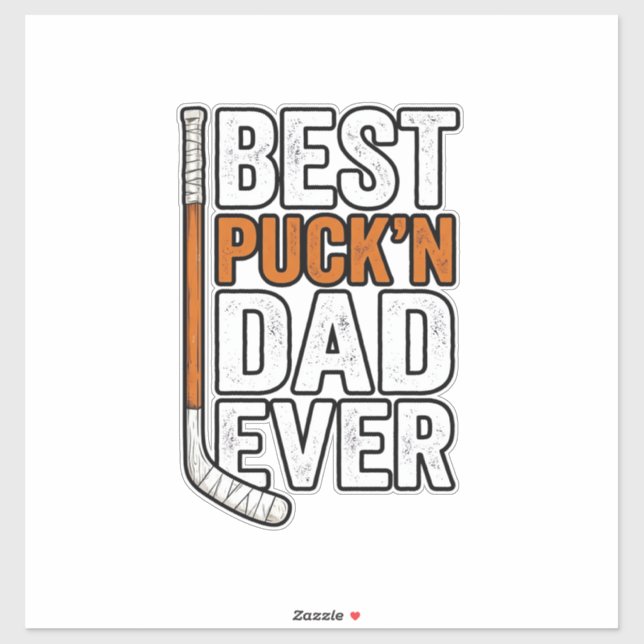 Best Puck'n Dad Ever Hockey Father Vector Design_1 Sticker (Sheet)