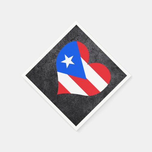 Best PuertoRican Heart flag Napkins