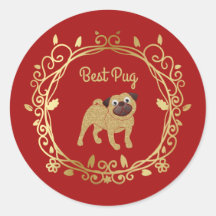 Best Pug Customizable Wedding Sticker