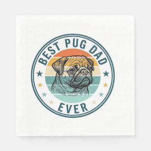 Best Pug Dad Ever Vintage Engraving Dog Shirt Desi Napkins