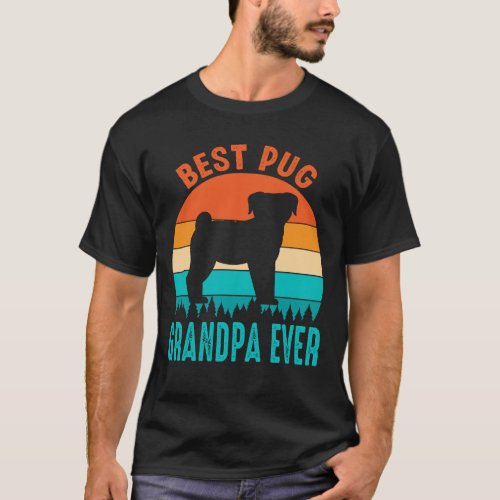Best Pug GRANDPA EVER Vintage T_Shirt