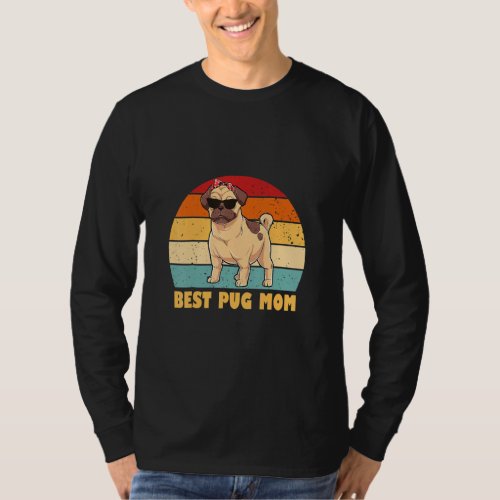 Best Pug Mom Womens Pug Mum Cool Dog Vintage  Ret T_Shirt