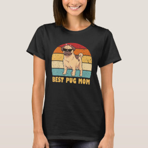 Best Pug Mom Women's Pug Vintage Cool Retro Mom D T-Shirt