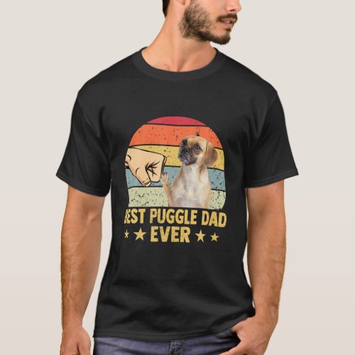 Best Puggle Dad Ever Retro Vintage Father Day T_Shirt