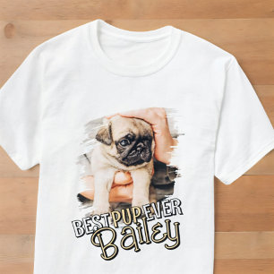Best Pup Ever Modern Cool Grunge Pet Dog Photo T-Shirt